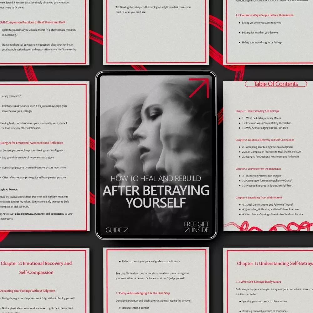 How to Heal and Rebuild After Betraying Yourself – Emotional Healing Guide, Self-Trust Workbook, Digital Download for Personal Growth & Self-Compassion