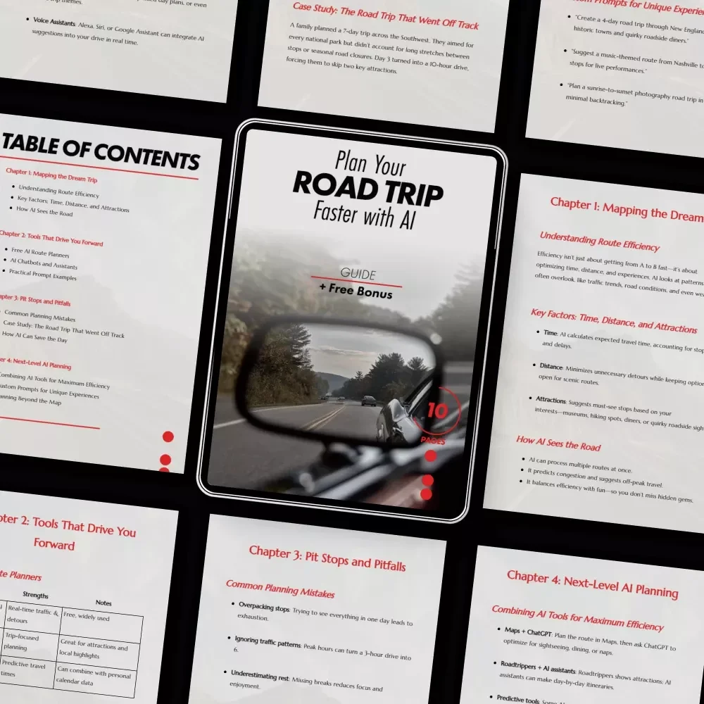 Plan Your Road Trip Faster with AI | Smart Travel Guide Using ai for planning the most efficient road trip route | Digital Download eBook for Travelers