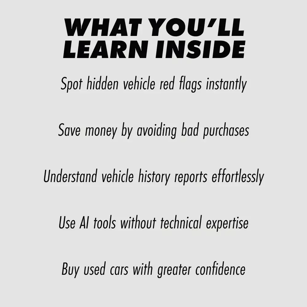 Using AI to Spot Vehicle Red Flags | Smart Car Buying Guide with ai that scans vehicle history reports for red flags | Digital Download