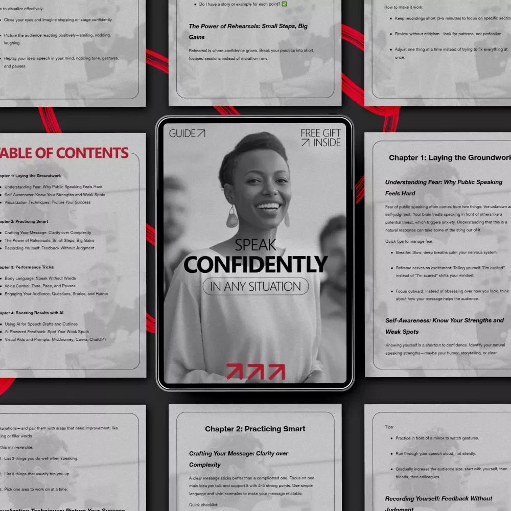 Speak Confidently in Any Situation – Practical Guide on how to improve public speaking confidence | Digital Download