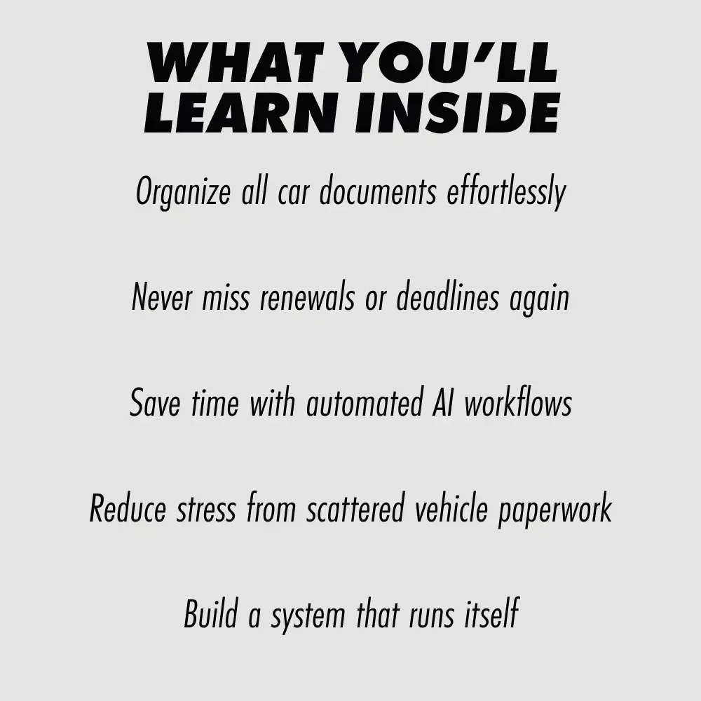 AI Assistant for All Your Car Documents – Smart Guide to an ai virtual assistant for managing all car documents, Digital Download for Easy Vehicle Paperwork & Records