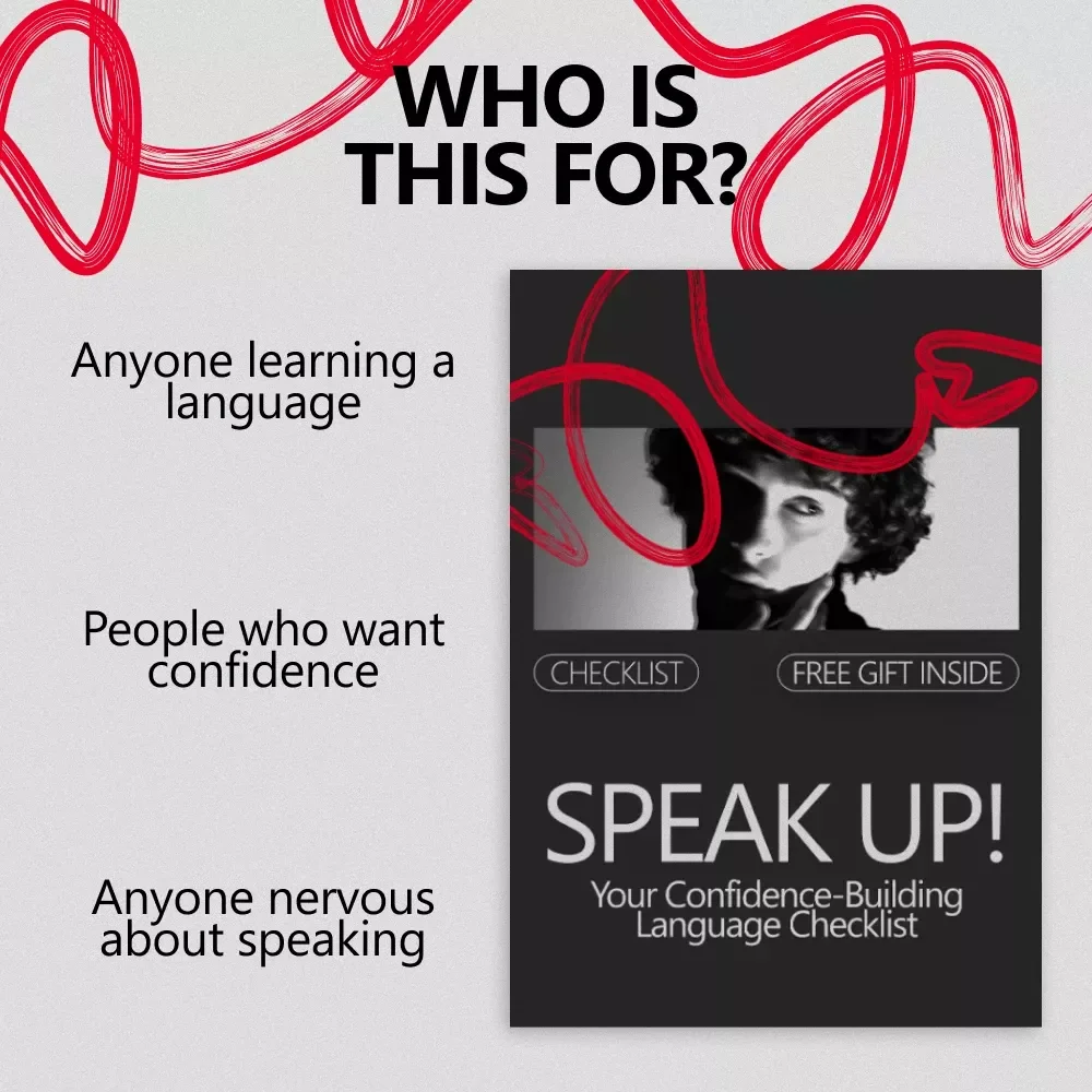 Speak Up! Your Confidence-Building Language Checklist – How to Build Confidence to Learn a Language, Daily Speaking Practice, Language Learning Mindset, Digital Download
