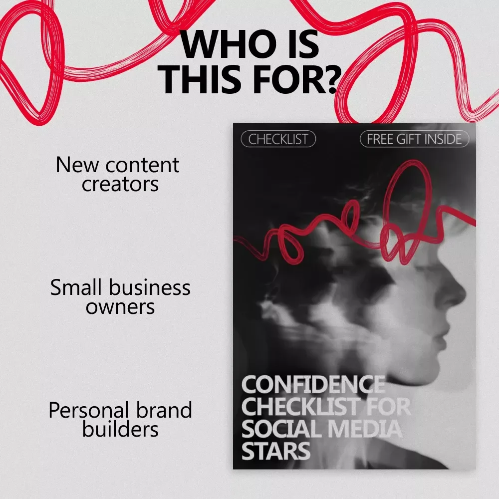 Confidence Checklist for Social Media Stars – How to Build Confidence to Post on Social Media | Printable Creator Mindset Checklist for Content Creators & Influencers