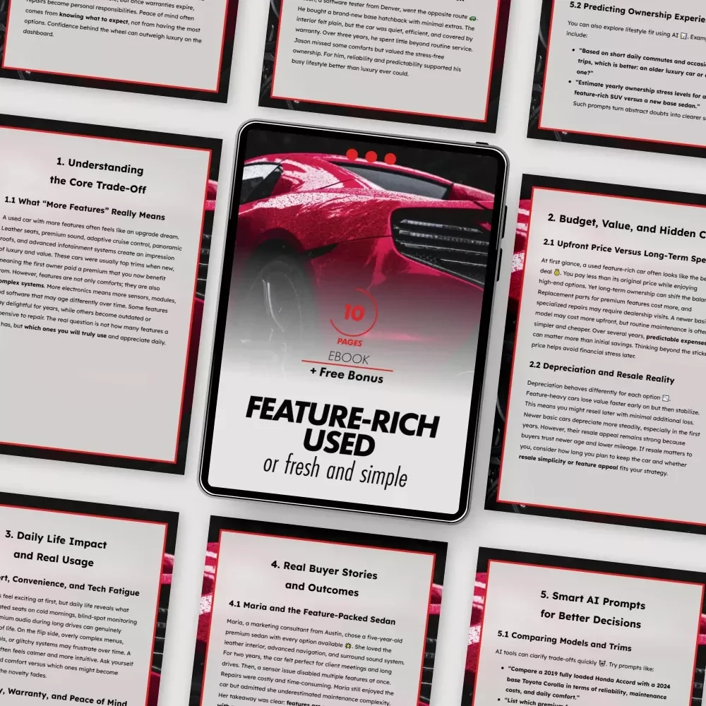Feature-Rich Used Or Fresh and Simple | Smart Car Buying eBook for Choosing a used car with more features or newer basic model