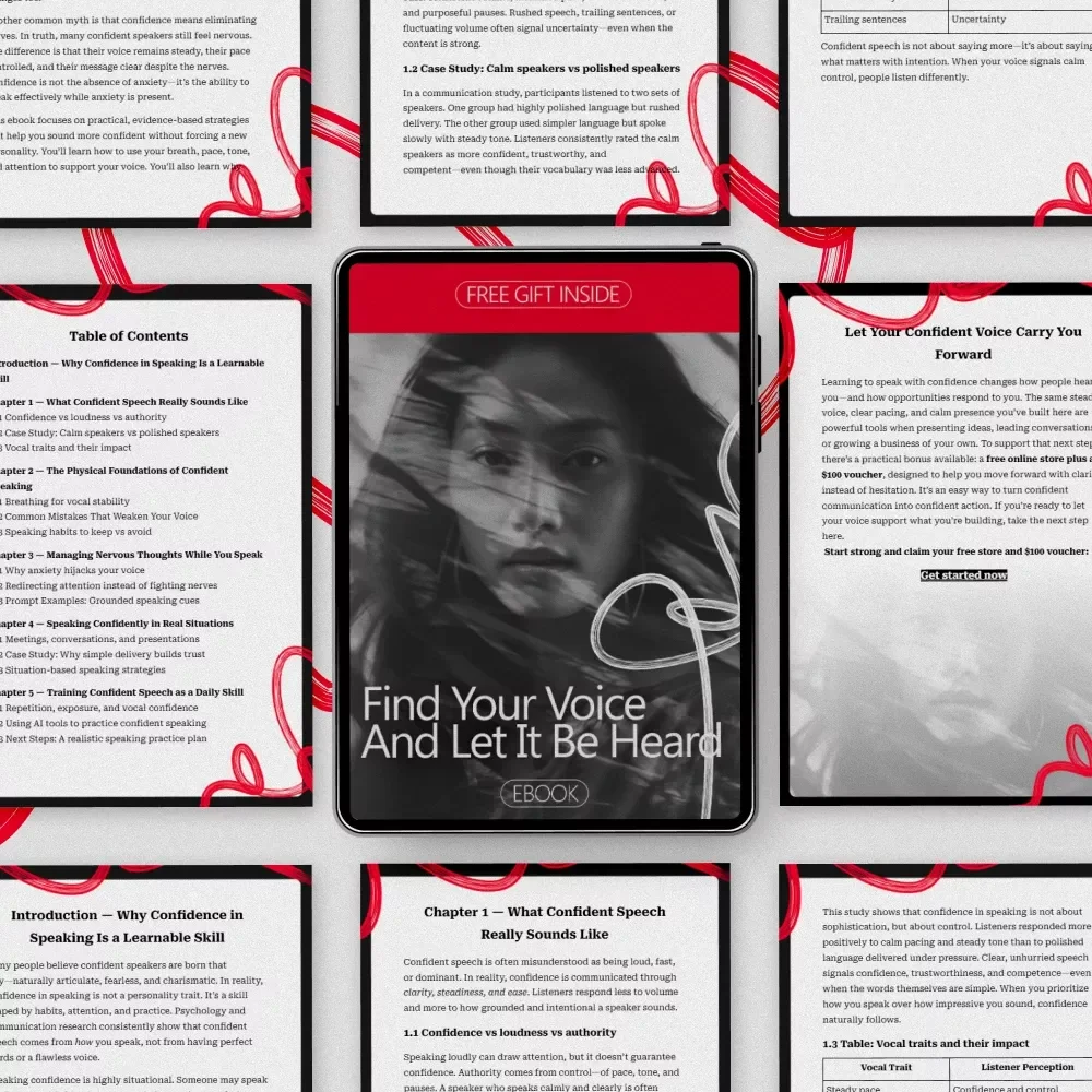 Find Your Voice and Let It Be Heard – Confidence Speaking Guide Ebook | Learn How to Speak with More Confidence in Meetings, Conversations & Presentations