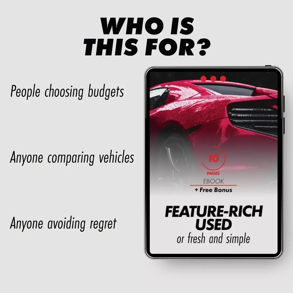 Feature-Rich Used Or Fresh and Simple | Smart Car Buying eBook for Choosing a used car with more features or newer basic model