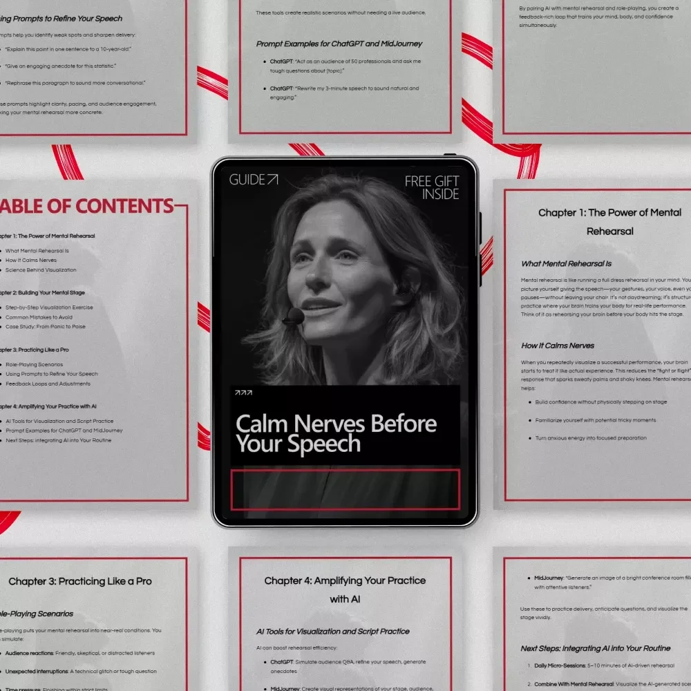 Calm Nerves Before Your Speech | Confidence-Building Guide for Mental Rehearsal for Public Speaking Nerves | Digital Download