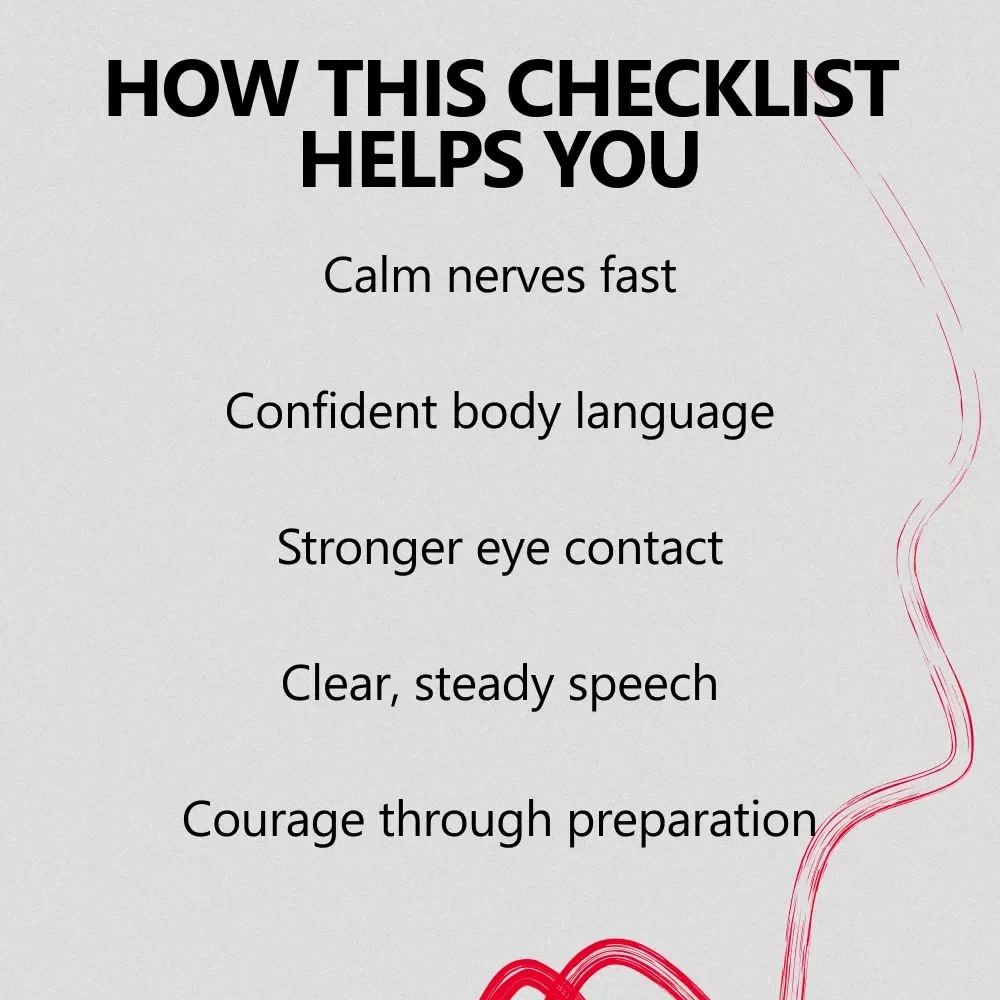 Fearless Face: Confidence When You’re Scared – Printable Checklist for How to Project Confidence When You're Scared in Any Situation