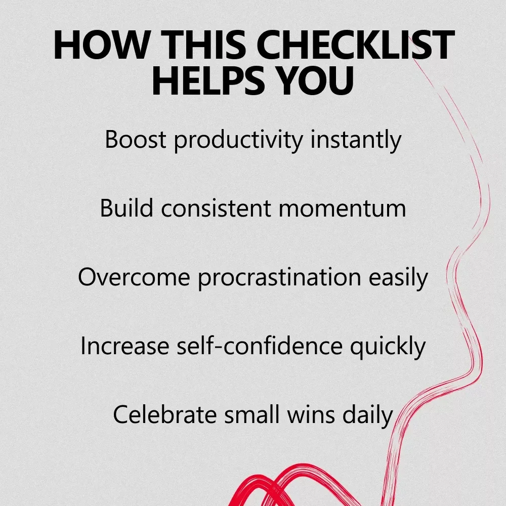Take Action First Checklist - Boost Confidence by Taking Action Now