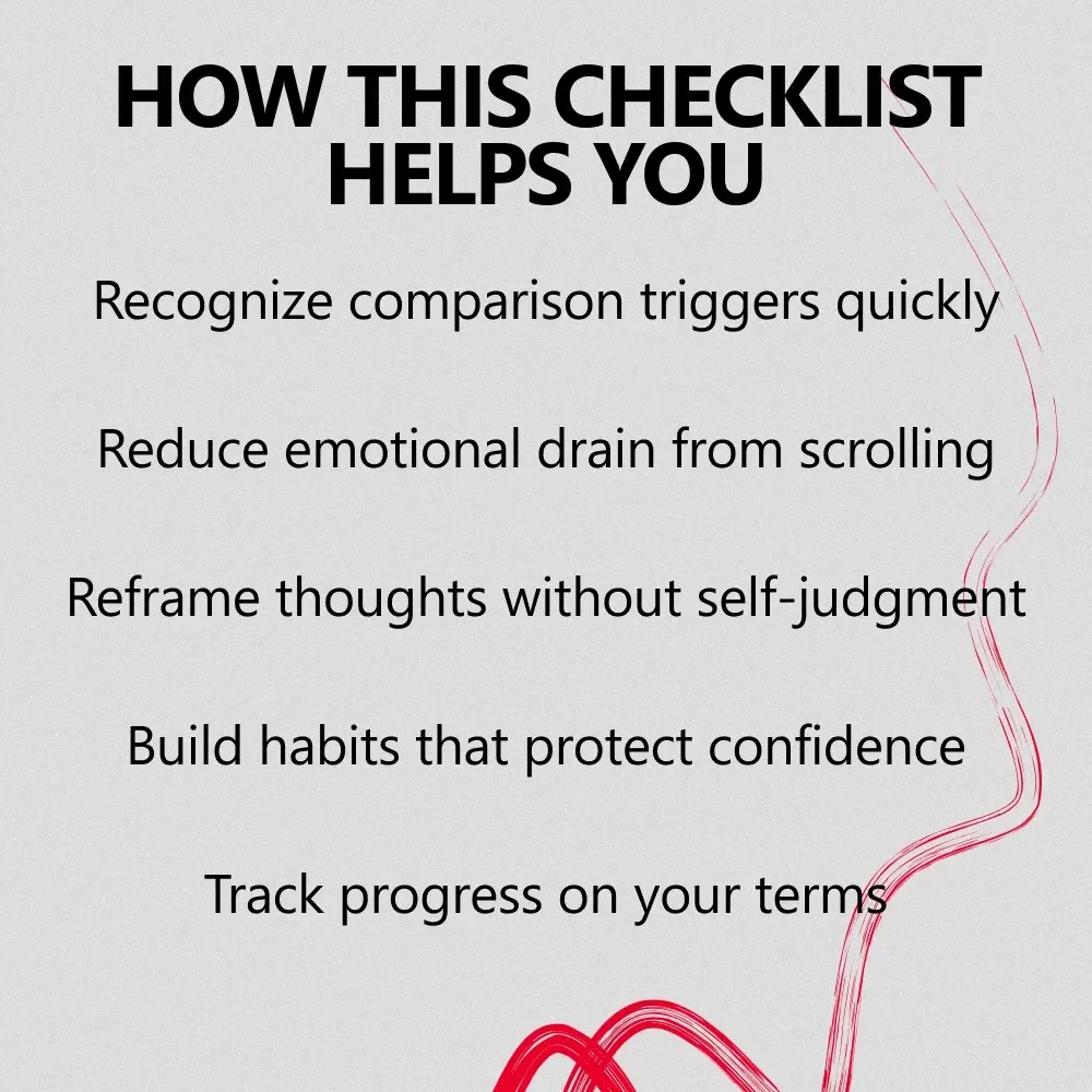 Are You Comparing Yourself Too Much – Checklist to Identify Signs You Compare Yourself Too Much, Self-Awareness & Mindset Reset Digital Download