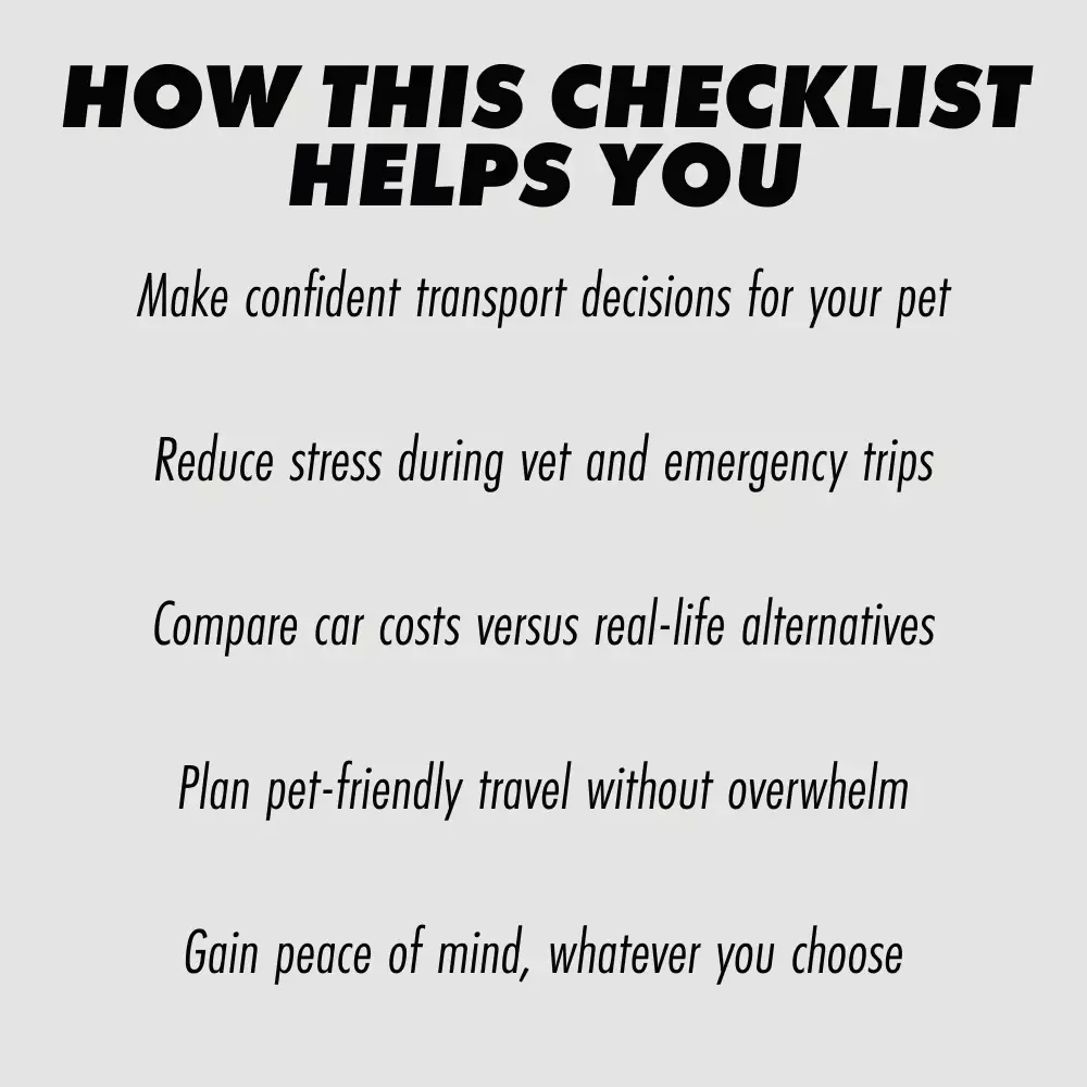 Pet + Car? Printable Checklist | Do I Need a Car If I Have a Pet | Smart Pet Owner Transport Decision Guide