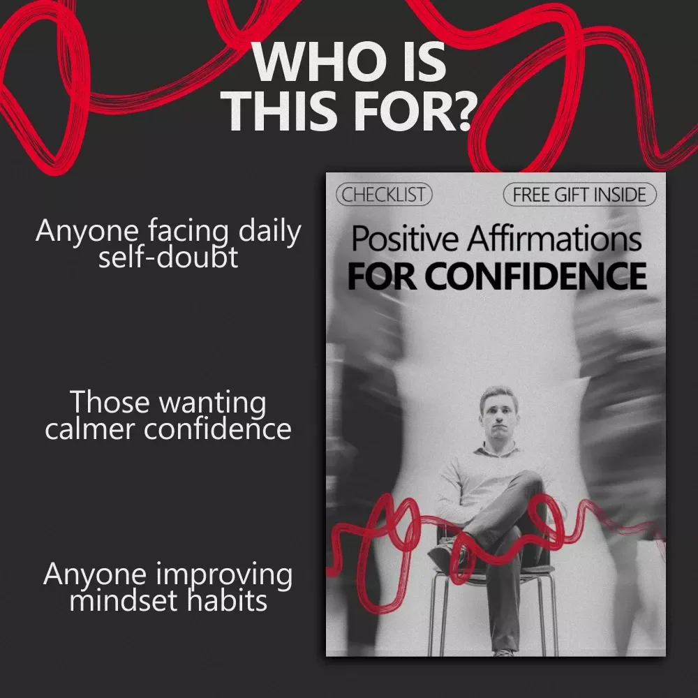 Positive Affirmations for Confidence | Printable Confidence Checklist for Daily Self-Trust, Calm Self-Belief & Mindset Growth