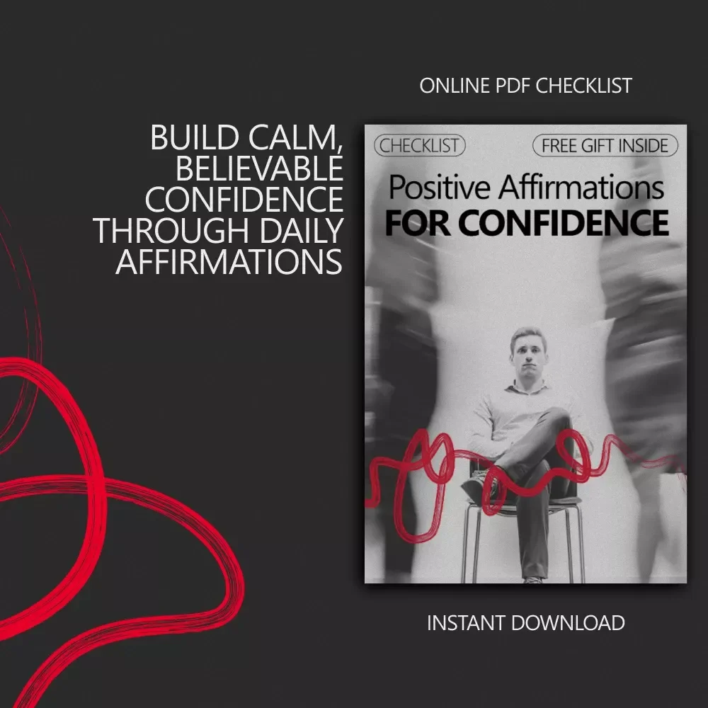 Positive Affirmations for Confidence | Printable Confidence Checklist for Daily Self-Trust, Calm Self-Belief & Mindset Growth