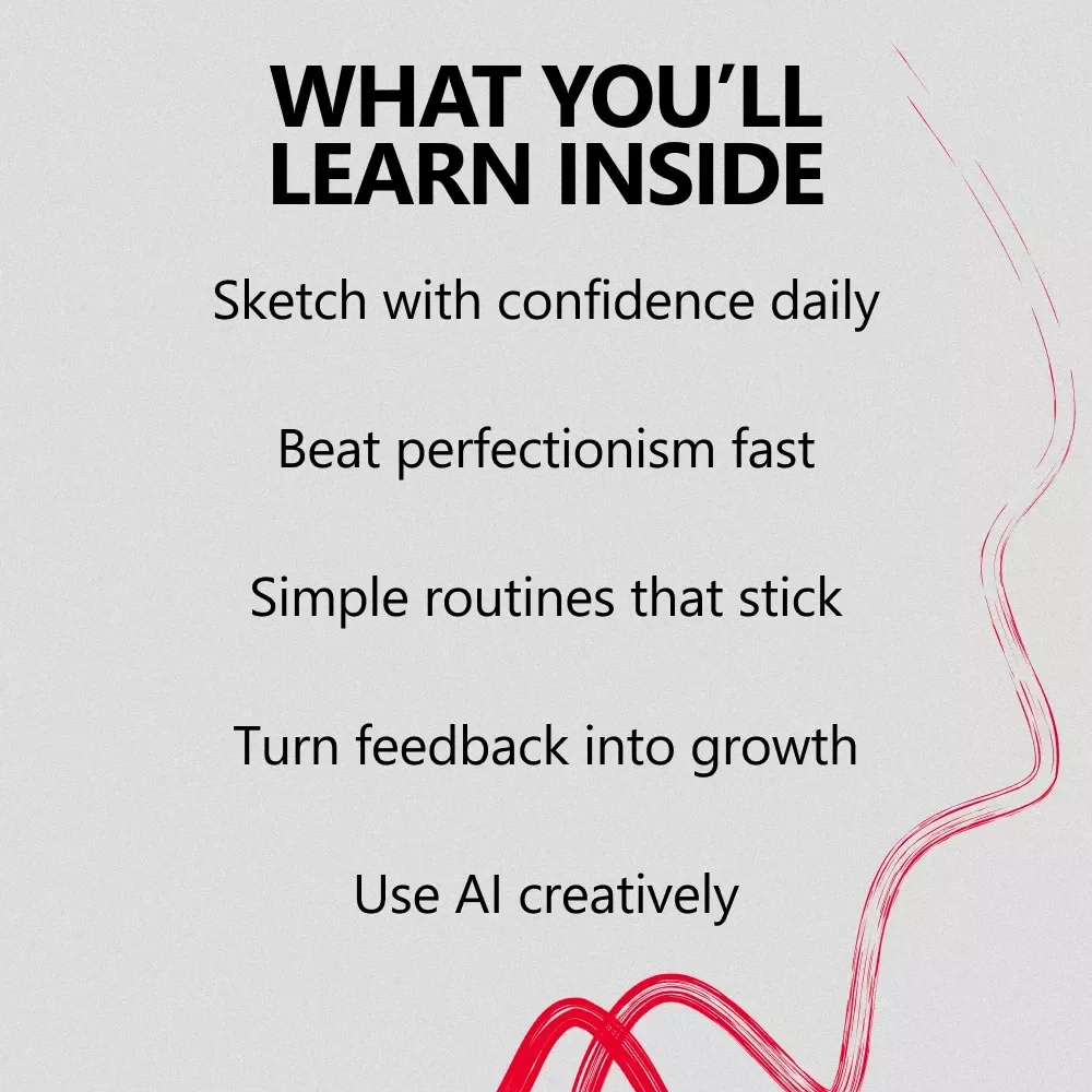 Sketch Your Way to Confidence | Ebook Guide on How to Build Confidence to Draw | Beginner-Friendly Drawing Mindset & Creative Practice Workbook
