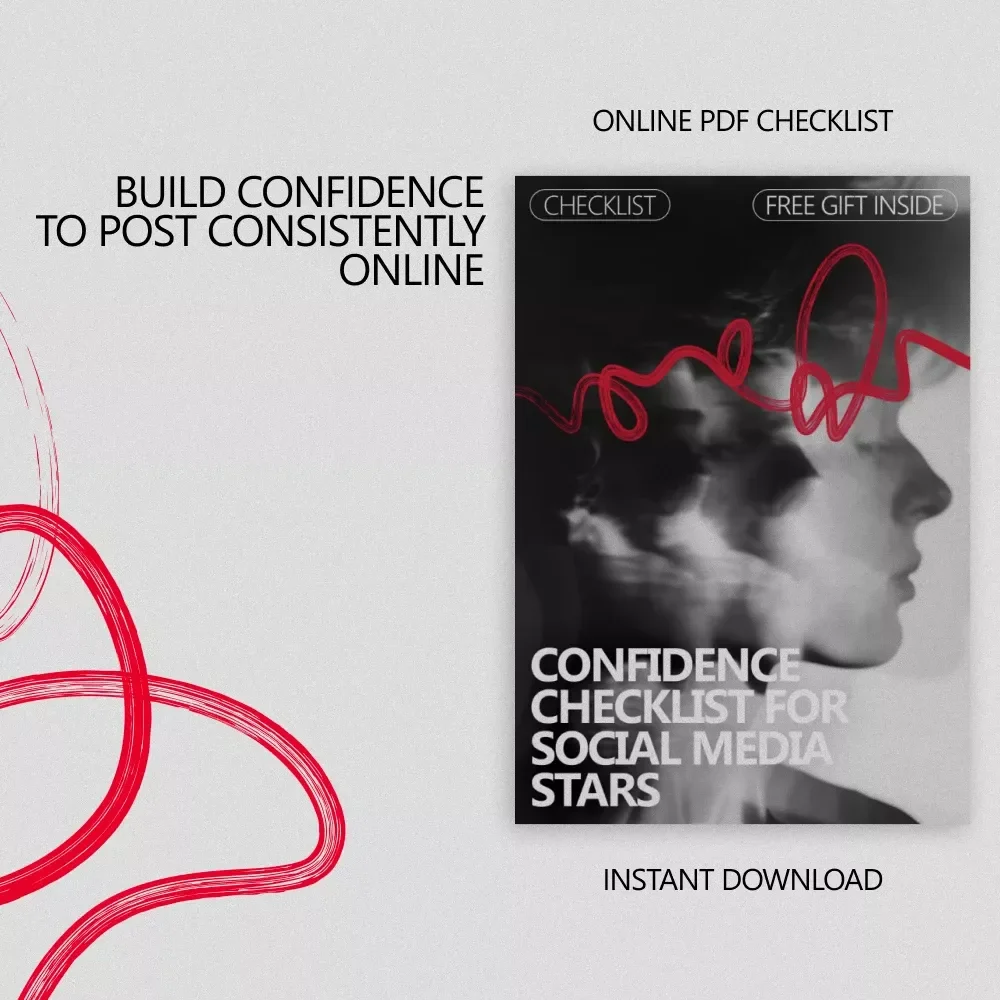 Confidence Checklist for Social Media Stars – How to Build Confidence to Post on Social Media | Printable Creator Mindset Checklist for Content Creators & Influencers