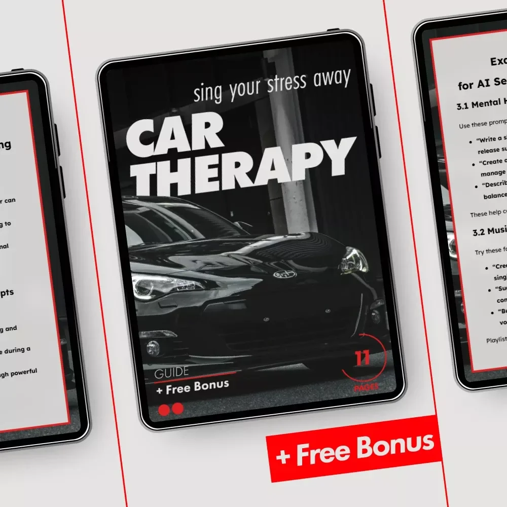 Sing Your Stress Away, Car Therapy – Digital Guide to Singing in a Car Benefits for Mental Health, Mood Boosting Self-Care & Emotional Release