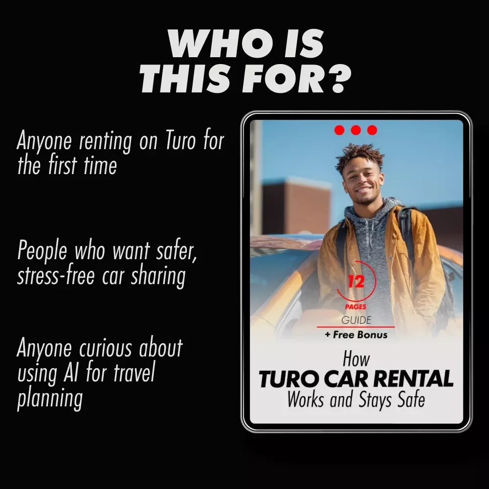 How Turo Car Rental Works and Stays Safe | Step-by-Step Turo Guide, Car Sharing Safety Tips, AI Tools for Smarter Rentals, Digital Download eBook
