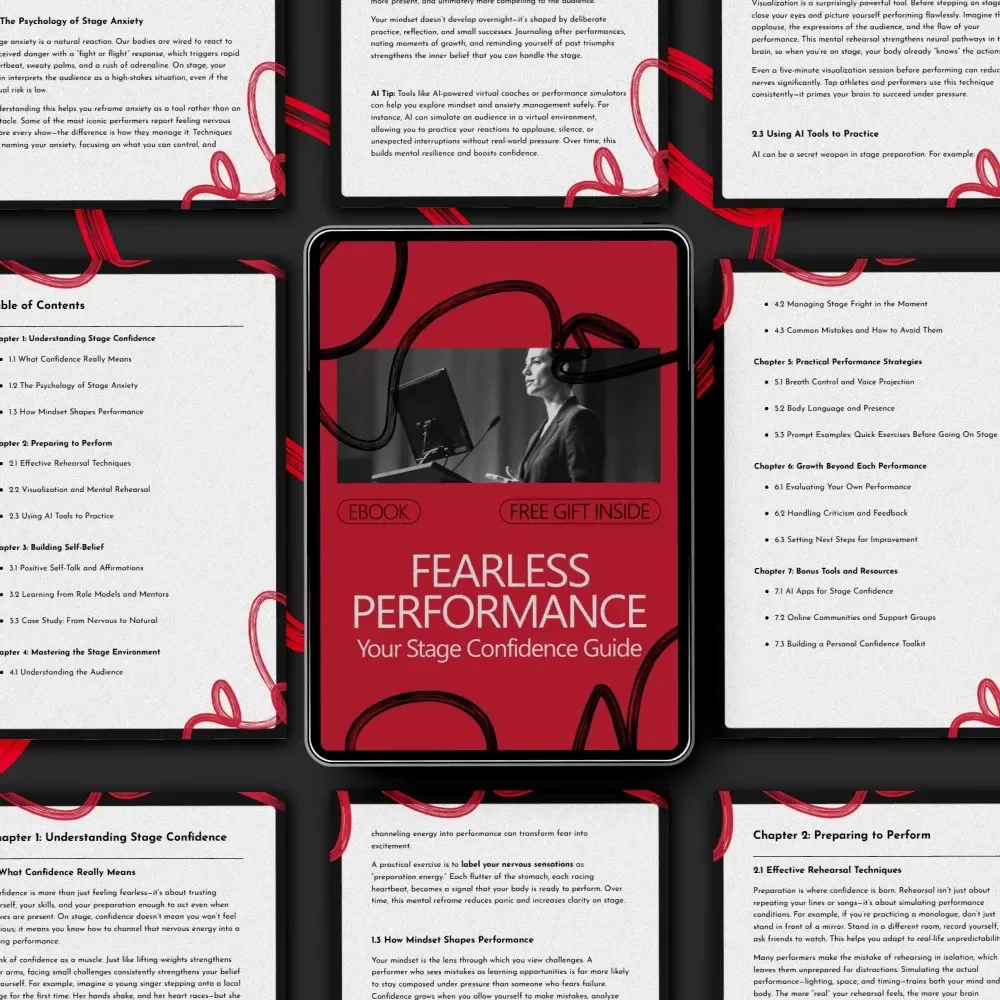 Fearless Performance: Your Stage Confidence Guide – eBook on how to build confidence to perform on stage for Speakers, Performers & Creators