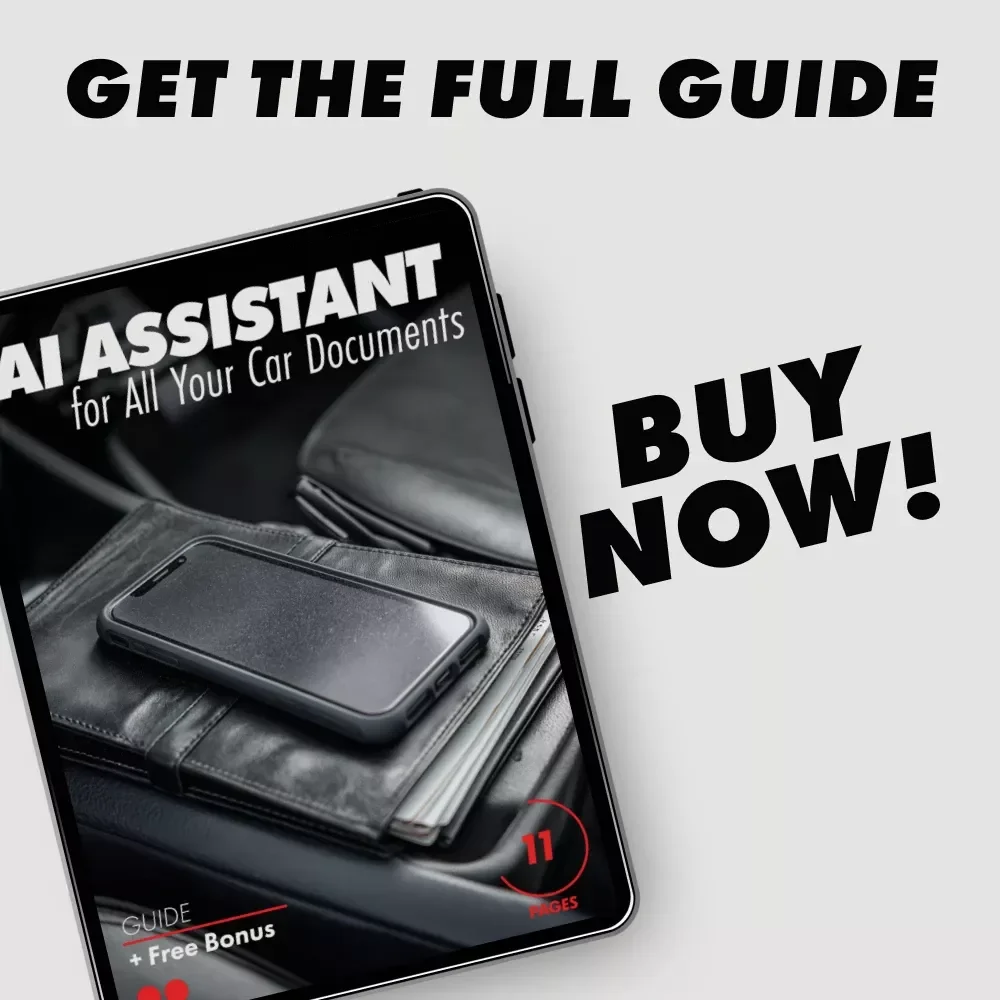 AI Assistant for All Your Car Documents – Smart Guide to an ai virtual assistant for managing all car documents, Digital Download for Easy Vehicle Paperwork & Records