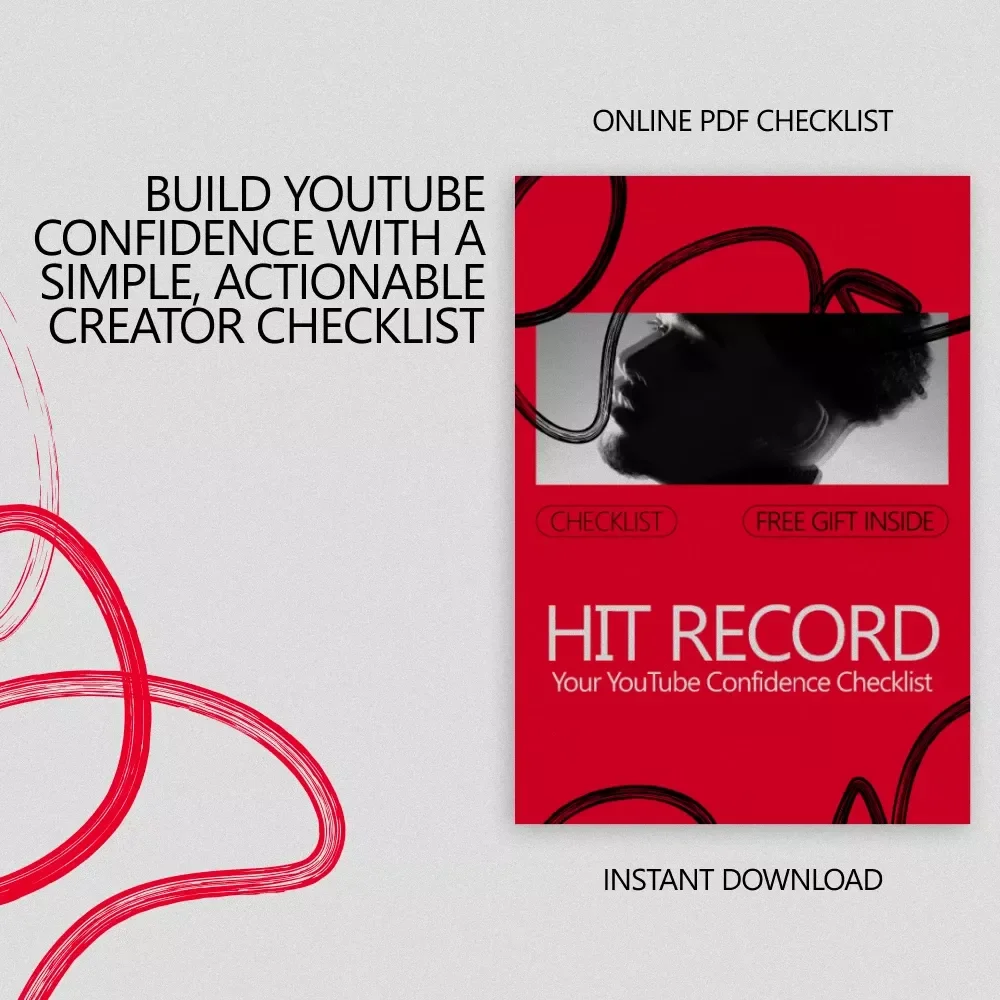 Hit Record: Your YouTube Confidence Checklist | Beginner Creator Digital Download | How to Build Confidence to Start a YouTube Channel