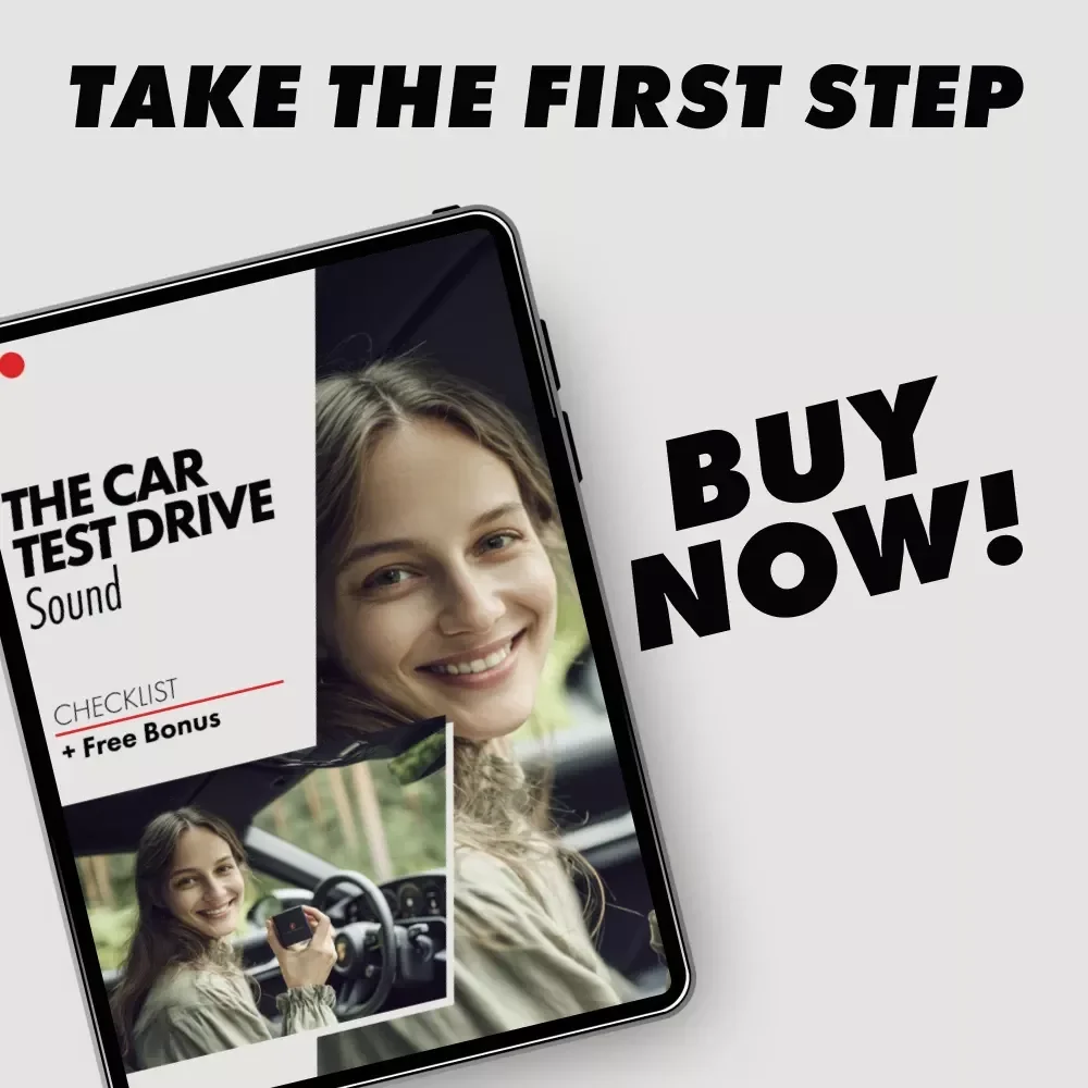 The Car Test Drive Sound Checklist | Smart Buyer’s Audio Guide for What to Listen For During a Car Test Drive | Instant Digital Download