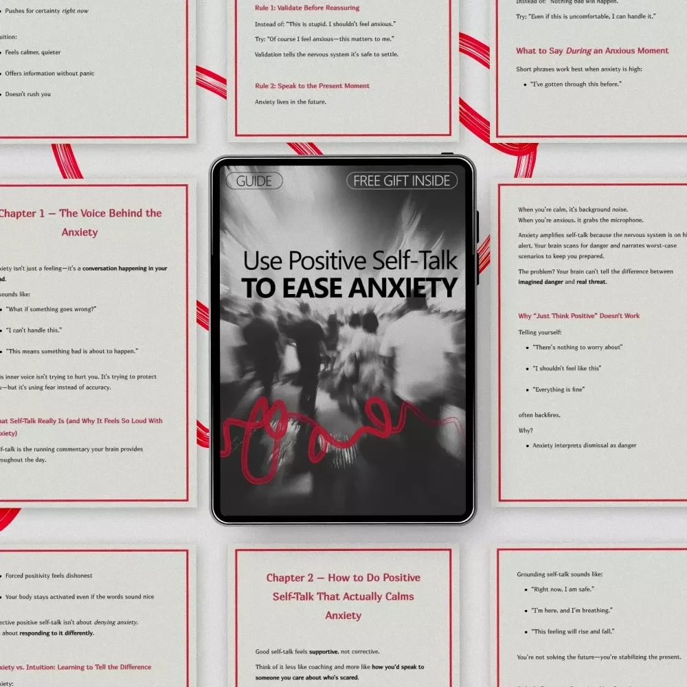 Use Positive Self-Talk to Ease Anxiety | Practical Guide on how to do positive self-talk for anxiety | Calm Your Mind Digital Download