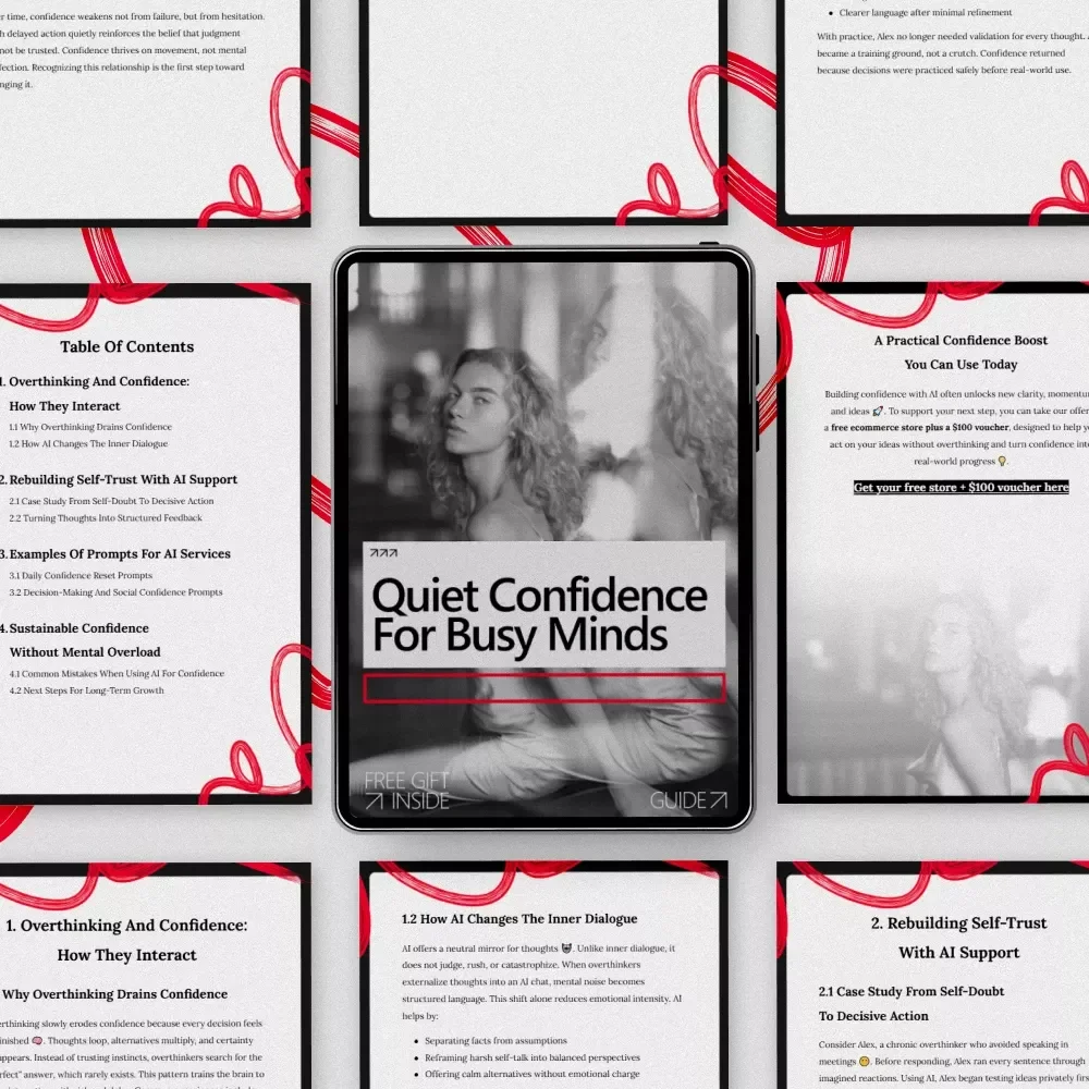 Quiet Confidence for Busy Minds – A Practical Guide to Confidence Improvement for Overthinkers with AI | Digital Download for Calm Decisions & Self-Trust