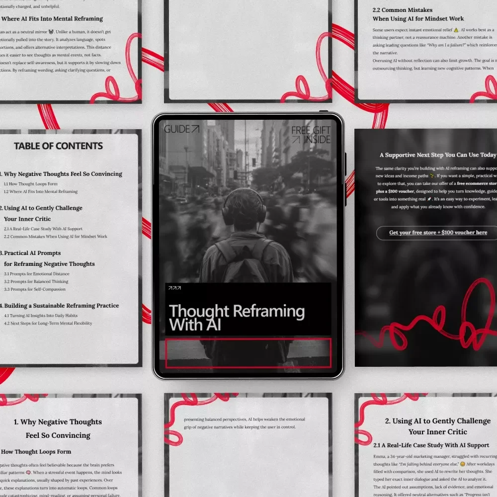 Thought Reframing With AI – A Practical Guide & Digital Download on How AI That Helps You Reframe Negative Thoughts