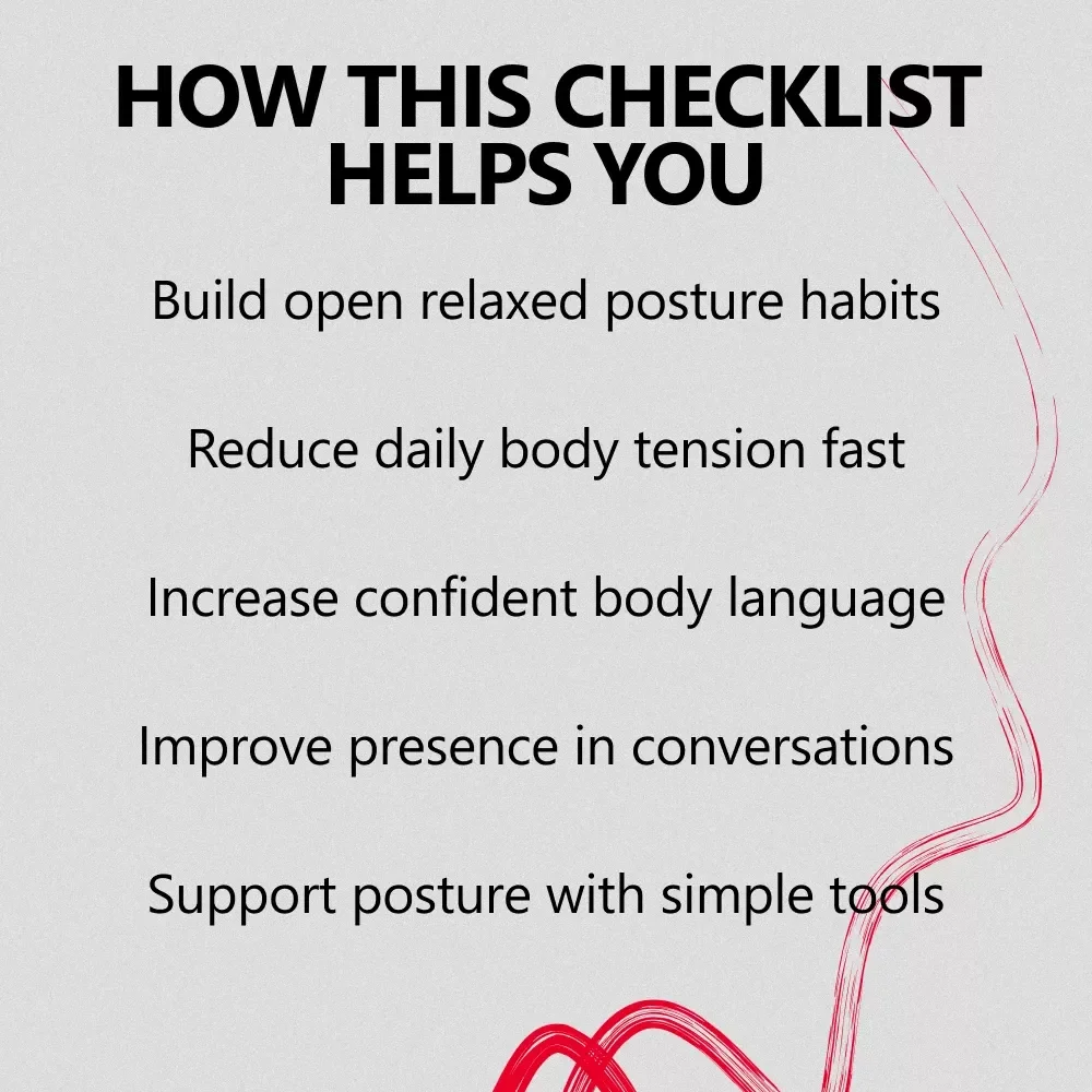 Mastering a More Open and Relaxed Posture – Printable Checklist Guide for Confidence, Body Language & How to Have an Open Posture