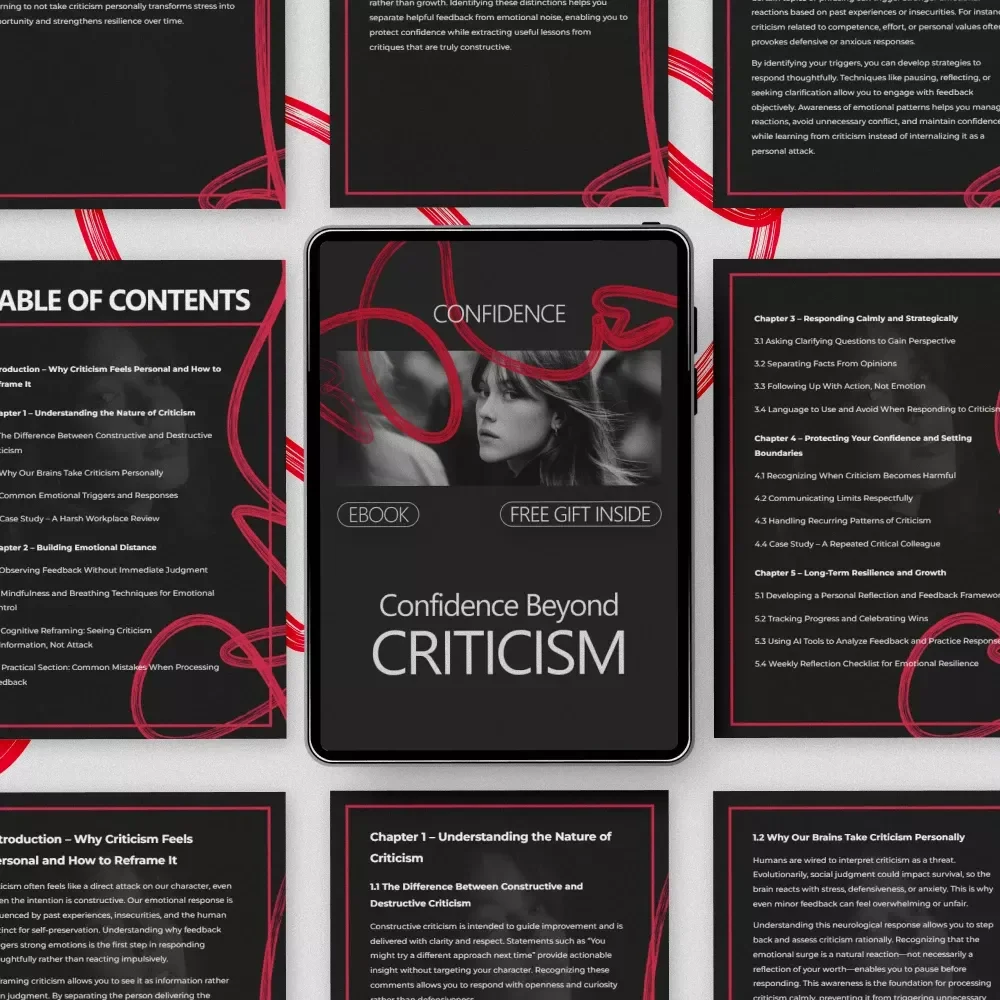 Confidence Beyond Criticism – Ebook Guide on how to not take criticism personally, Build Emotional Resilience & Calm Confidence