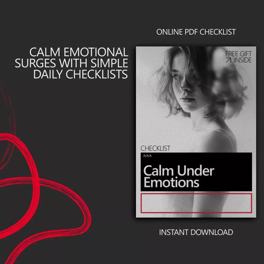 Calm Under Emotions – A Practical Checklist for How to Manage Overwhelming Emotions | Instant Digital Download