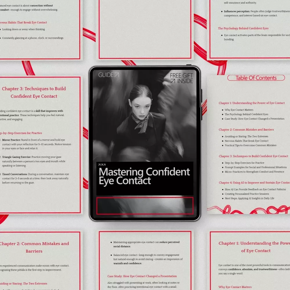 Mastering Confident Eye Contact – Confidence Building Guide, Eye Contact Skills eBook, Social & Professional Communication Checklist, AI-Enhanced Personal Development Download