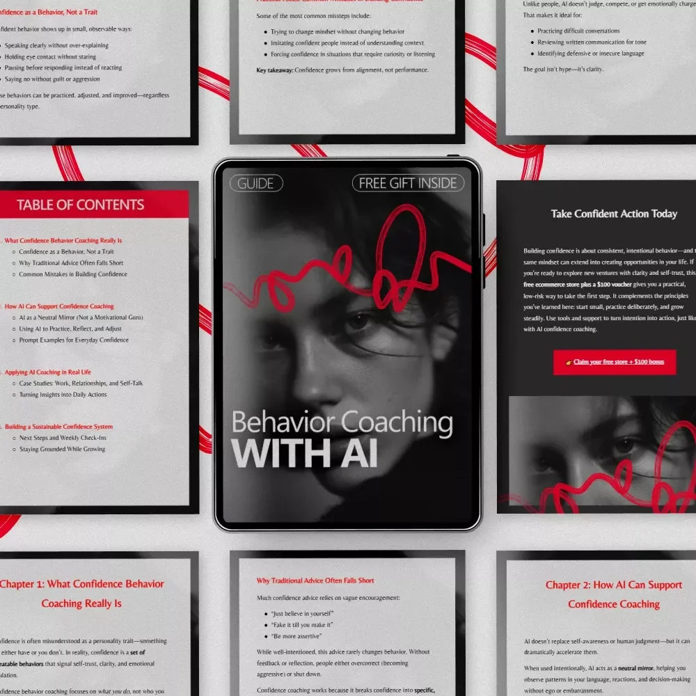 Behavior Coaching with AI | Confidence Behavior Coaching Using AI Guide | Digital Download for Self-Growth & Practical Confidence