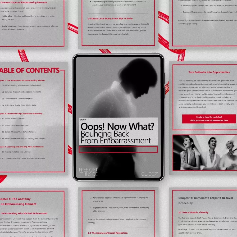 Oops! Now What? Bouncing Back from Embarrassment – A Practical Guide on What to Do After an Embarrassing Moment, Confidence Recovery & Social Grace
