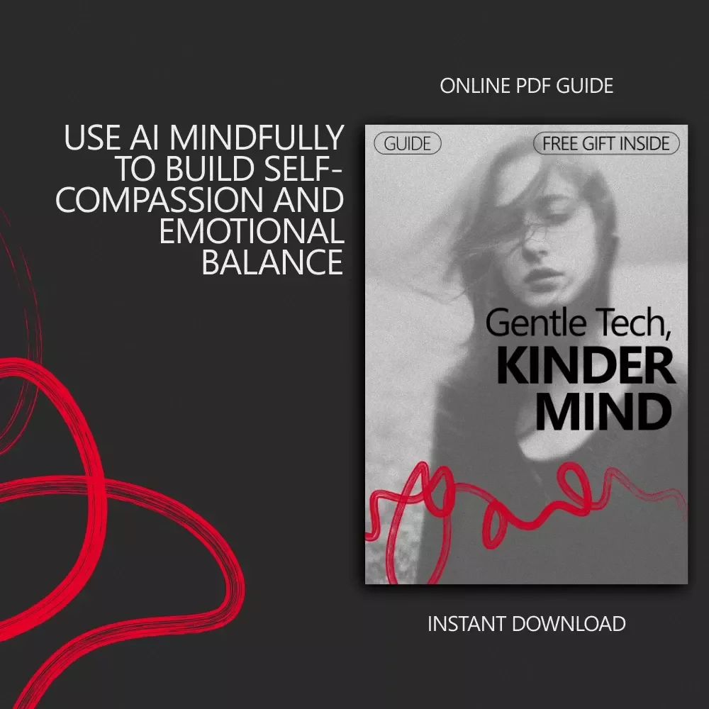 Gentle Tech, Kinder Mind – AI Meditation Guide for Self Compassion, Digital Guide for Emotional Awareness, Mindful Tech Practice & Self-Compassion Prompts
