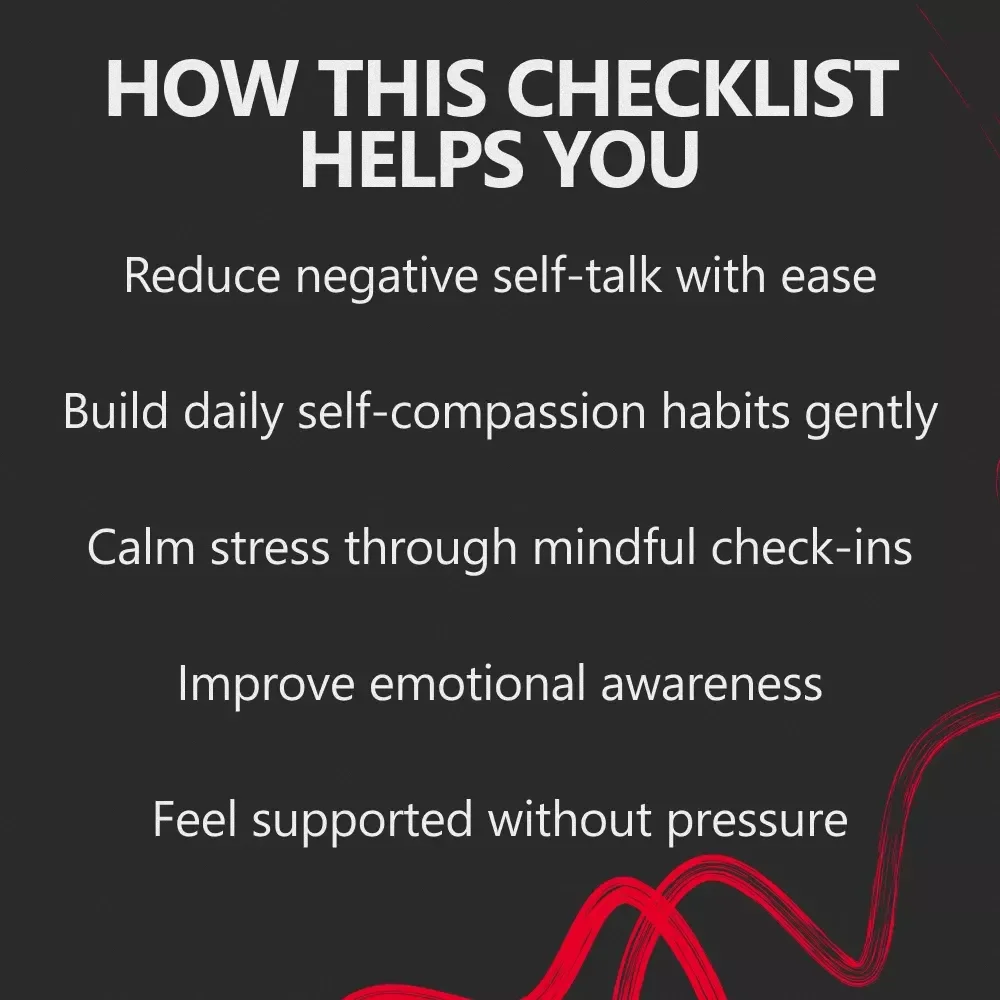 Self-Compassion Daily Exercises to Treat Yourself Like a Friend | Printable Self Care Guide, Mindfulness & Mental Health Checklist, Anxiety & Stress Support