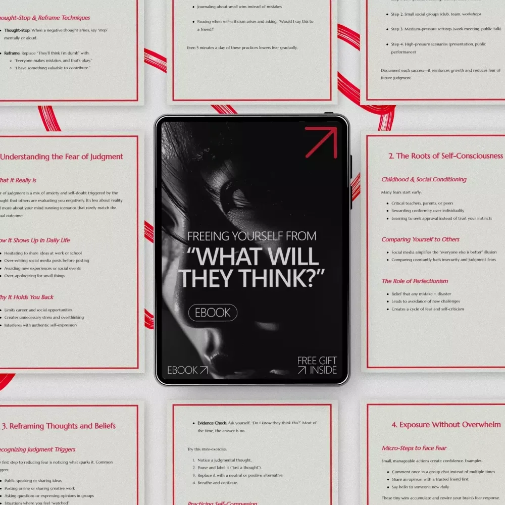 Freeing Yourself from “What Will They Think” – A Practical Ebook Guide on How to Reduce Fear of Judgment, Build Confidence & Stop Overthinking