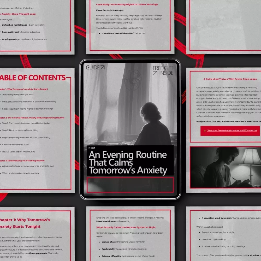 An Evening Routine That Calms Tomorrow’s Anxiety | Evening Routine to Reduce Next-Day Anxiety Digital Guide for Better Sleep, Calmer Mornings & Mental Clarity