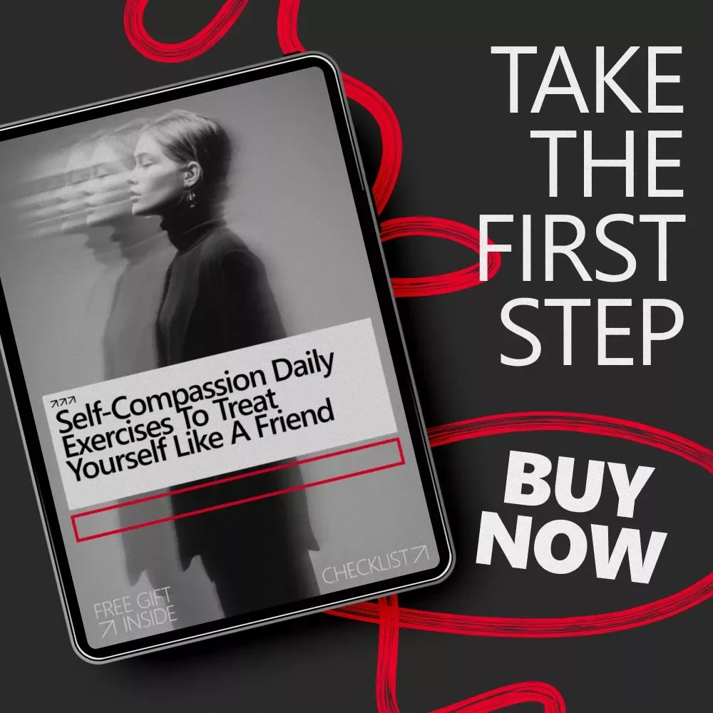 Self-Compassion Daily Exercises to Treat Yourself Like a Friend | Printable Self Care Guide, Mindfulness & Mental Health Checklist, Anxiety & Stress Support