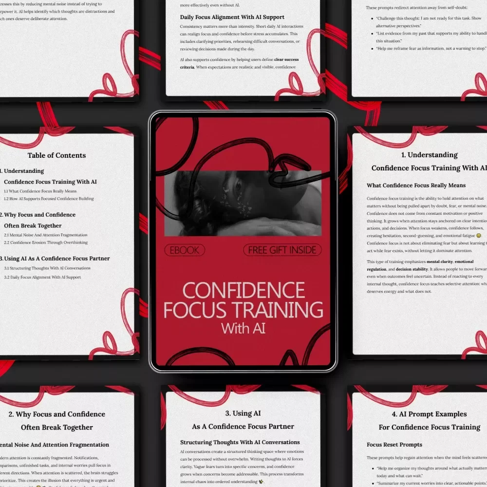 Confidence Focus Training With AI – Practical Ebook Guide for confidence focus training using ai, Mental Clarity, Self-Belief & Daily Focus Alignment