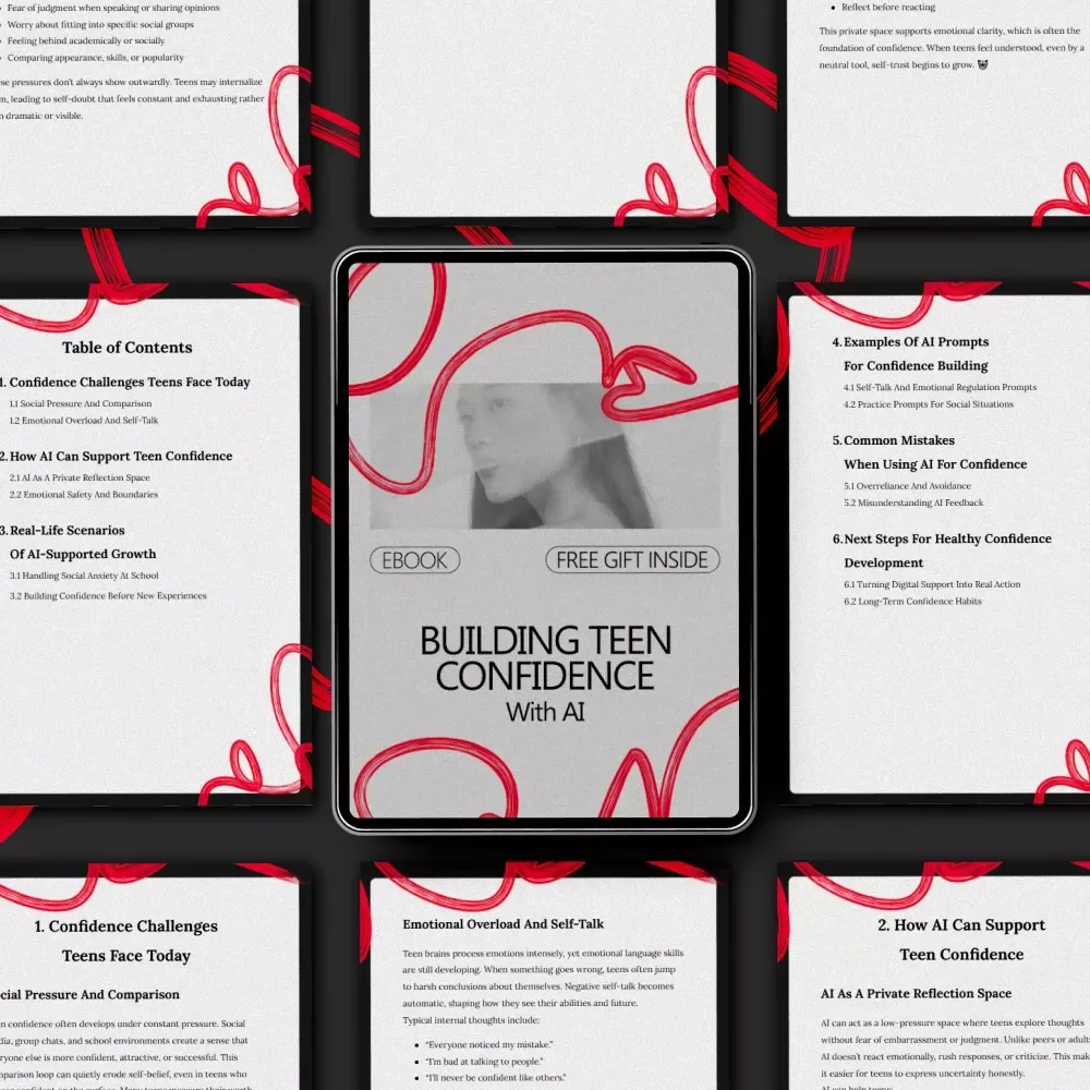 Building Teen Confidence With AI – Practical Ebook Guide on How to Build Confidence for Teens with AI, Emotional Growth, Self-Talk & Social Skills (Digital Download)