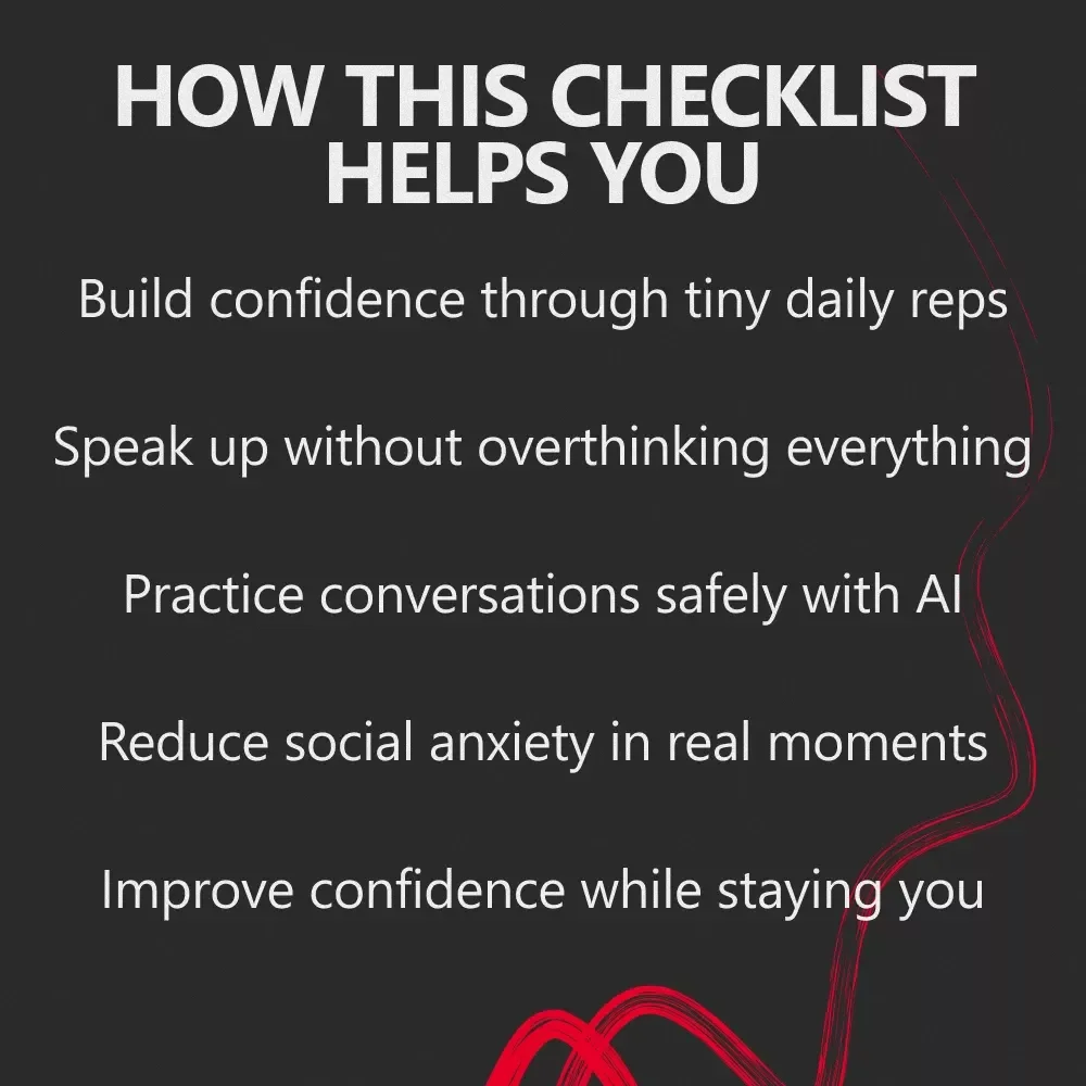 Quiet to Confident – AI-Powered Confidence Checklist | Confidence Improvement for Shy People with AI | Digital Download