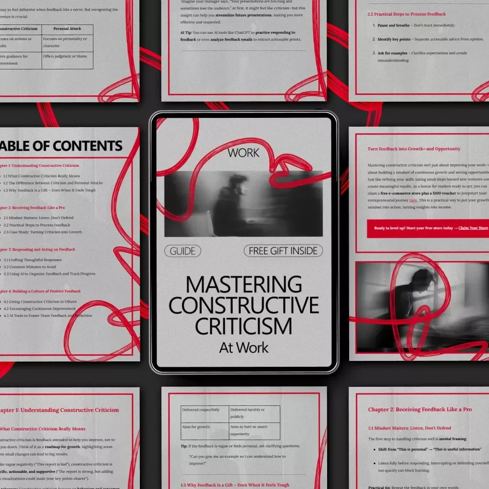 Mastering Constructive Criticism at Work – A Practical Guide on How to Handle Constructive Criticism at Work with Confidence & Professional Growth