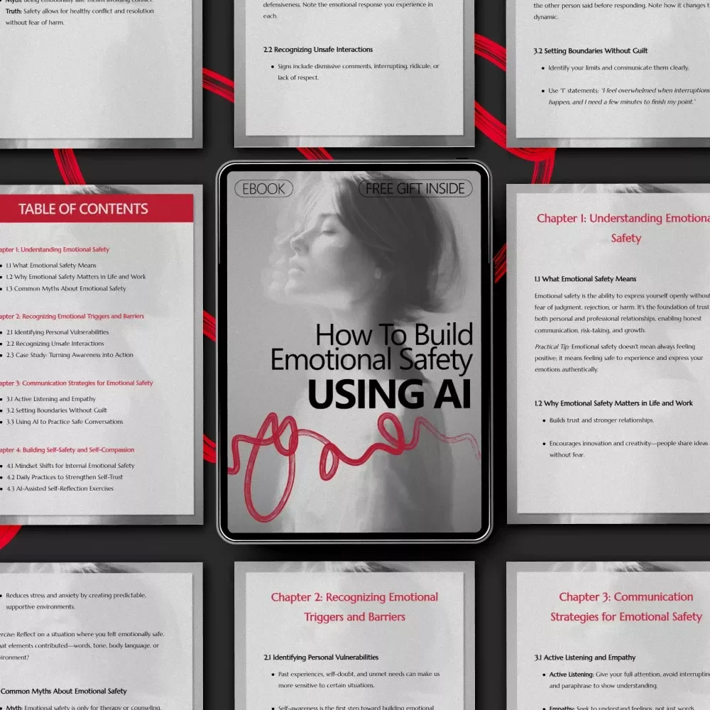 How to Build Emotional Safety Using AI – Practical eBook Guide for Self-Trust, Communication Skills, and Modern Emotional Intelligence