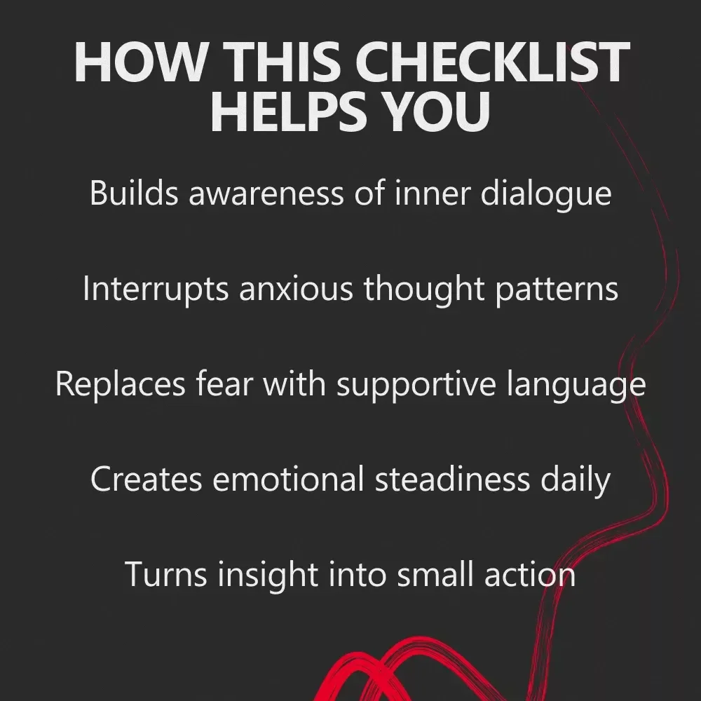 Your Daily Self-Talk Routine Checklist | Daily Self Talk Routine Printable Mindset Reset Tool | Simple Mental Health & Confidence Builder