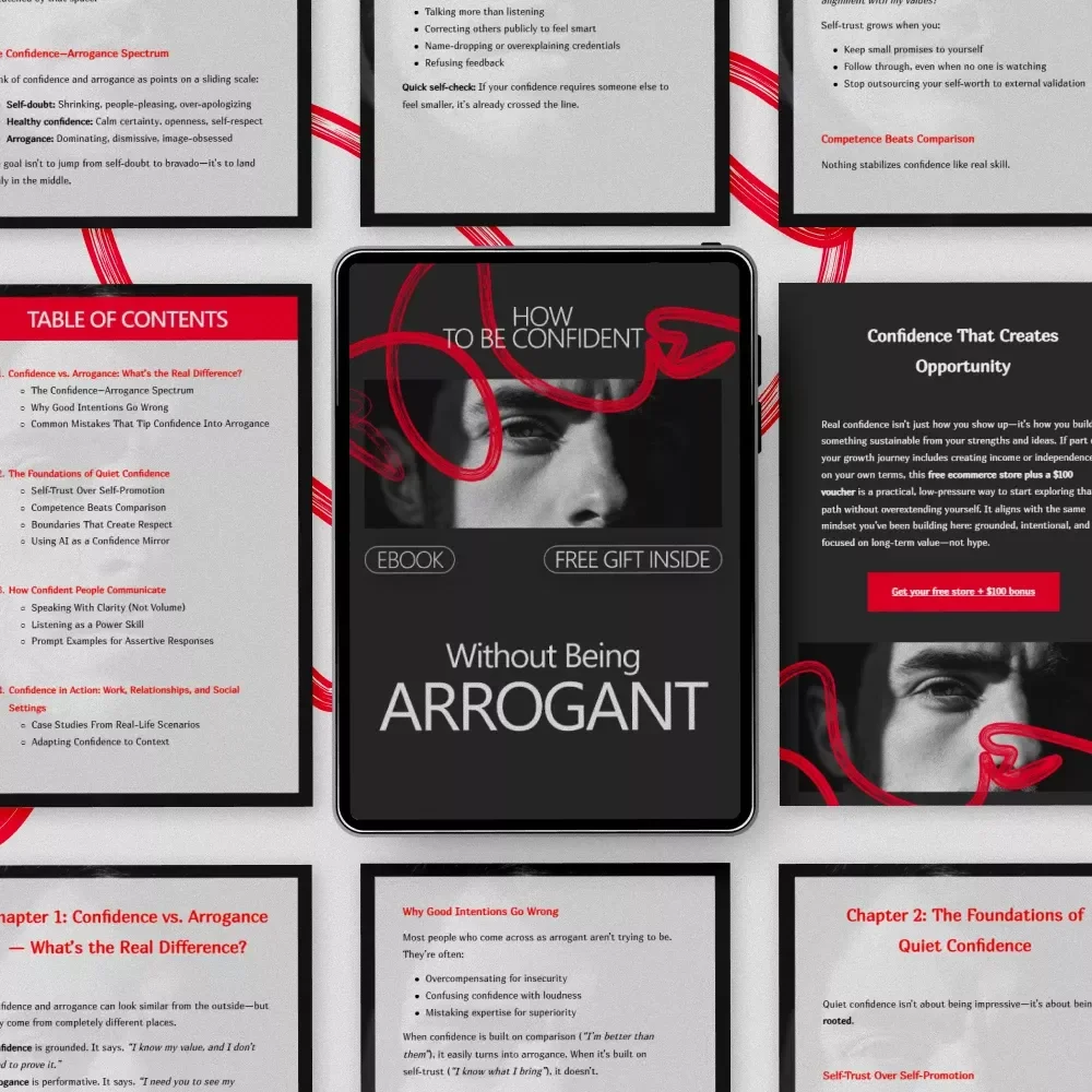 How to Be Confident Without Being Arrogant | Practical Confidence Guide eBook for Quiet Self-Assurance & Respectful Communication