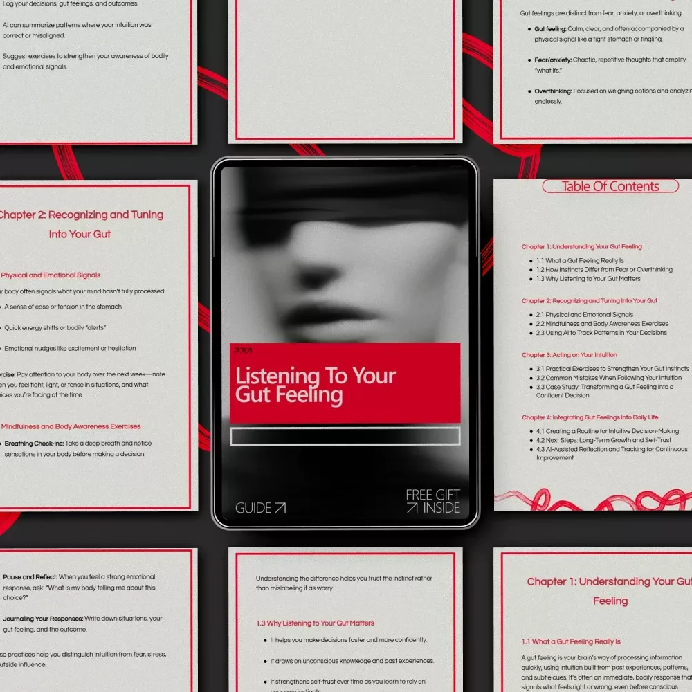 Listening to Your Gut Feeling – Intuition Guide & Self-Trust eBook | Mindfulness, Decision-Making & AI-Assisted Reflection Digital Download