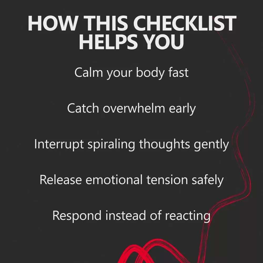 Calm Under Emotions – A Practical Checklist for How to Manage Overwhelming Emotions | Instant Digital Download