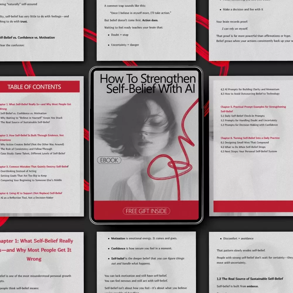 How to Strengthen Self-Belief with AI | Practical eBook Guide for Self Belief Building with AI, Confidence, Clarity & Daily Momentum