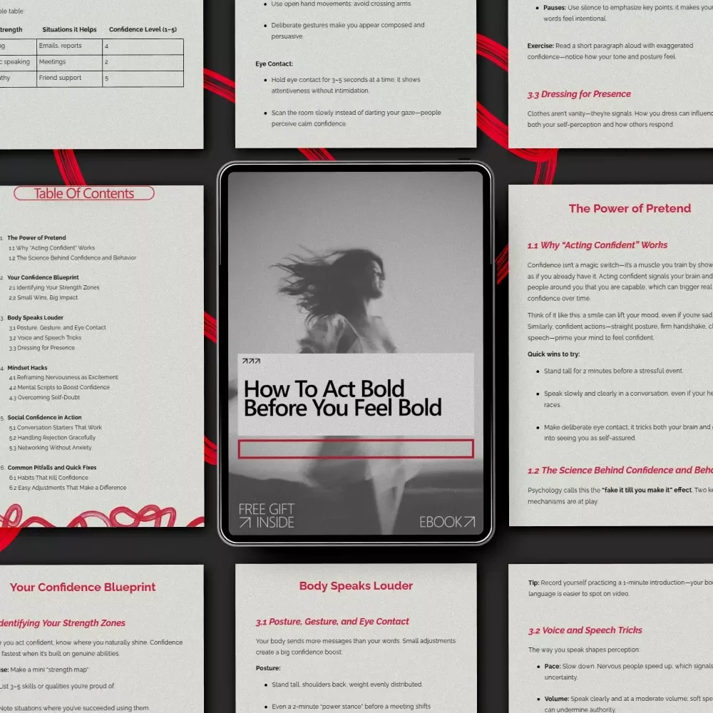 How to Act Bold Before You Feel Bold | Ebook Guide for Acting Confident Before Feeling Confident | Confidence Building Digital Download